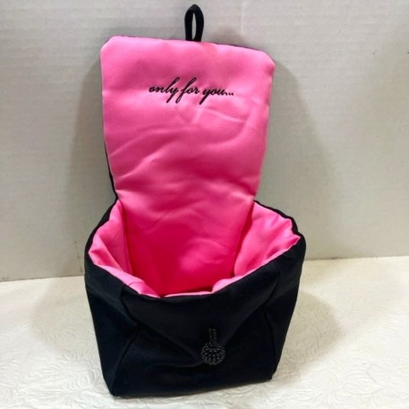 Victoria’s Secret "Only For You" Intimate Lingerie Black Pink Cube Bag 4.5" - Picture 1 of 8
